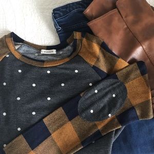 Plaid and Polka Dot Tunic